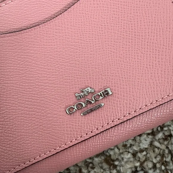 Coach Pink Leather Wallet Structured Design - Picture 6 of 6
